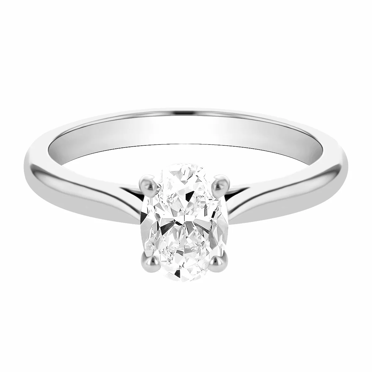 0.91ct Orla Oval Cut Diamond Solitaire Engagement Ring | Platinum - Image 6