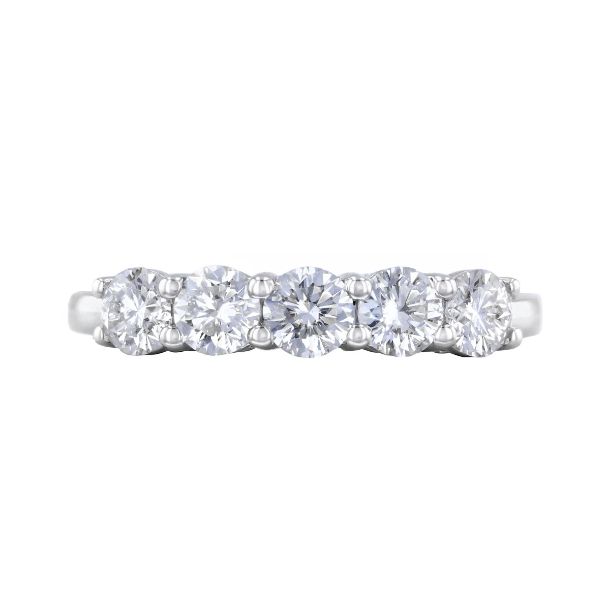 Everyday Diamonds 0.95ct Brilliant Cut Lab Grown Diamond Five Stone Half Eternity Ring | 9K White Gold - Image 2