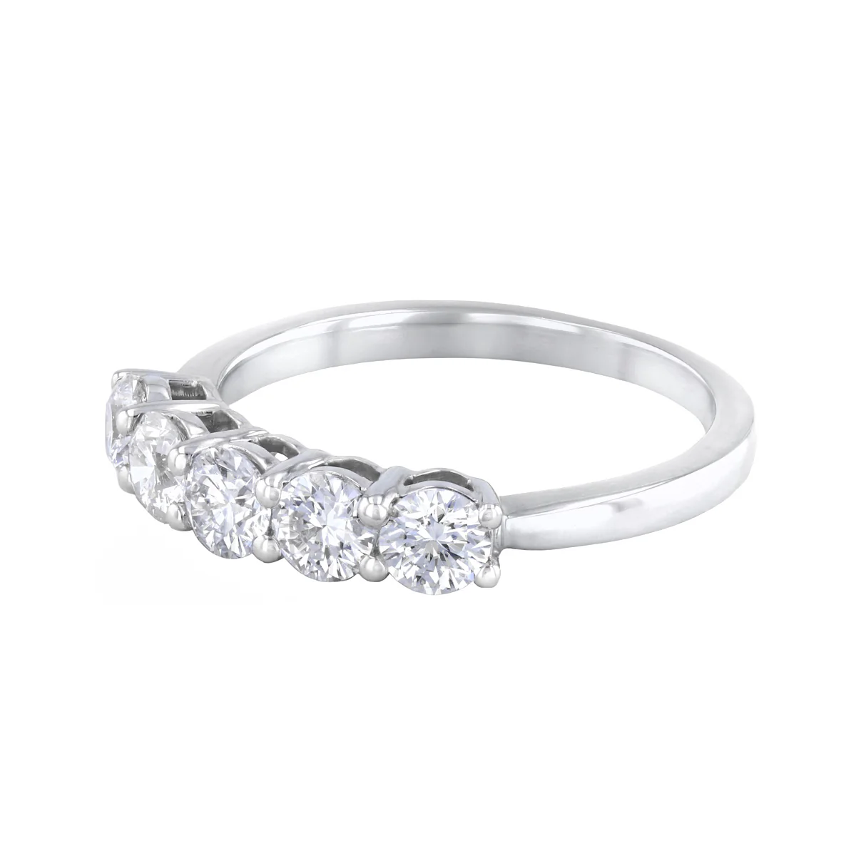 Everyday Diamonds 0.95ct Brilliant Cut Lab Grown Diamond Five Stone Half Eternity Ring | 9K White Gold - Image 3