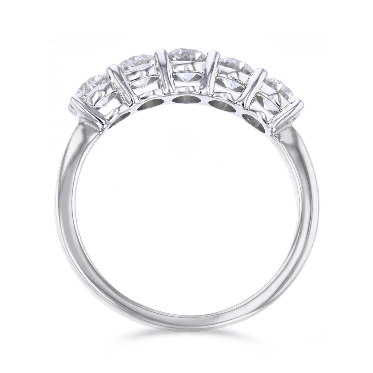 Everyday Diamonds 0.95ct Brilliant Cut Lab Grown Diamond Five Stone Half Eternity Ring | 9K White Gold - Image 5