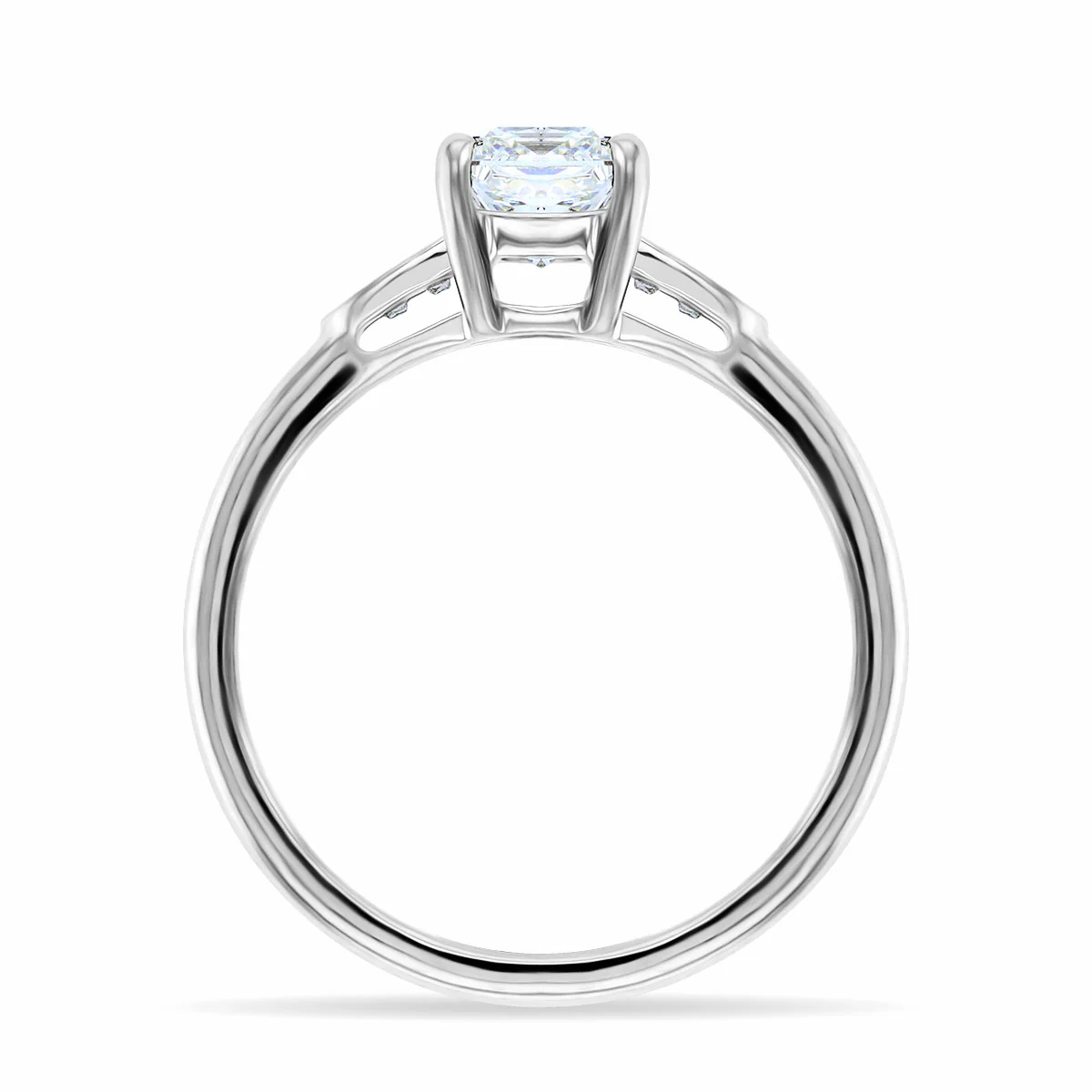 0.97ct Serena Princess Cut Diamond Engagement Ring with Channel Set Shoulders | 18K White Gold - Image 12