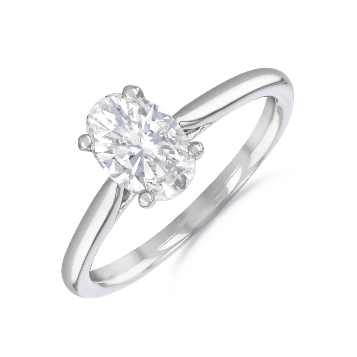 0.99ct Ophelia Natural Oval Cut Diamond Solitaire Engagement Ring | Platinum