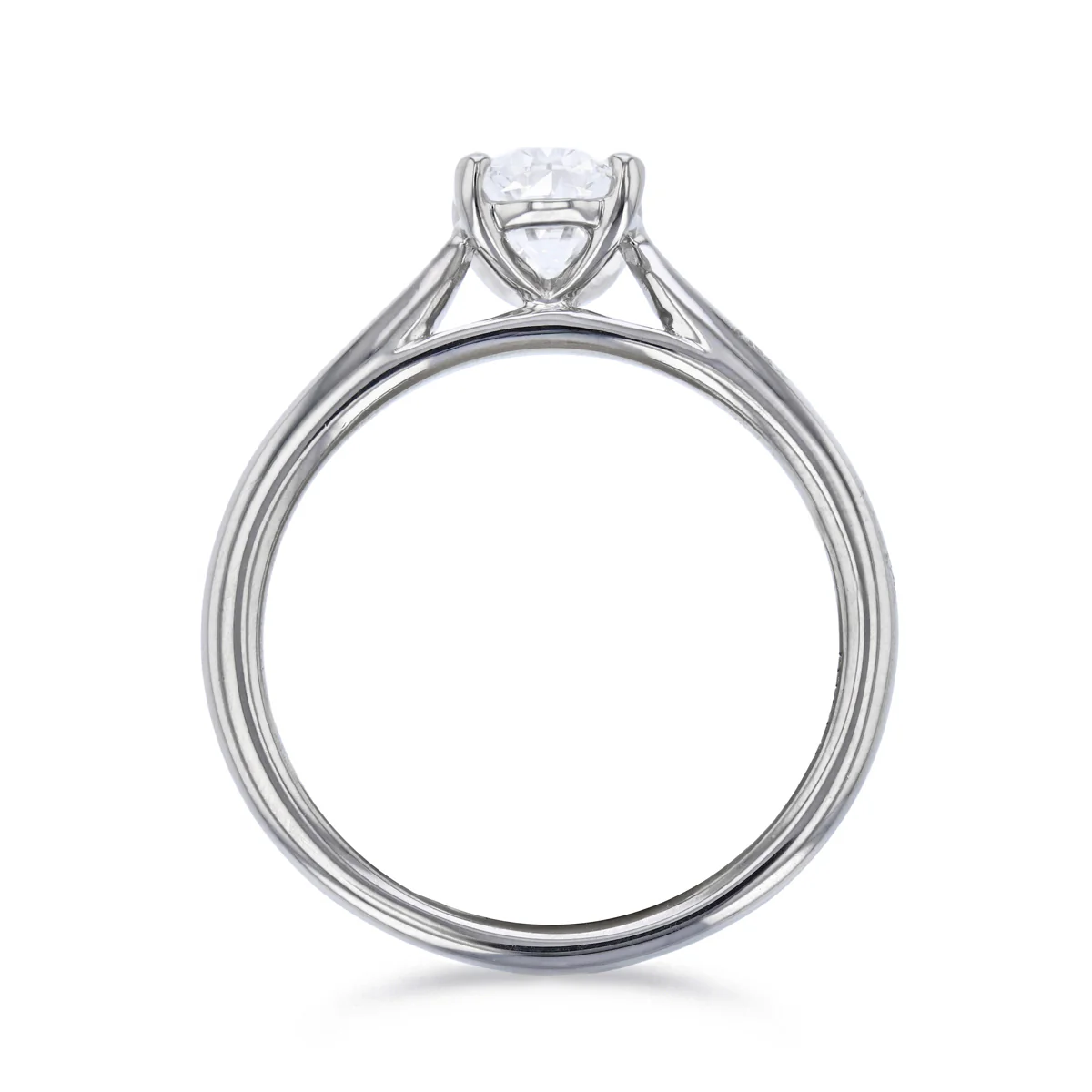 0.99ct Ophelia Natural Oval Cut Diamond Solitaire Engagement Ring | Platinum - Image 5