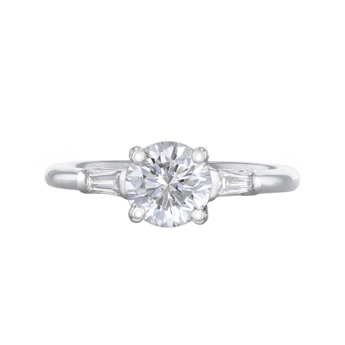 1.00ct Athena Three Stone Round Brilliant Cut Diamond Solitaire Engagement Ring | Platinum - Image 2