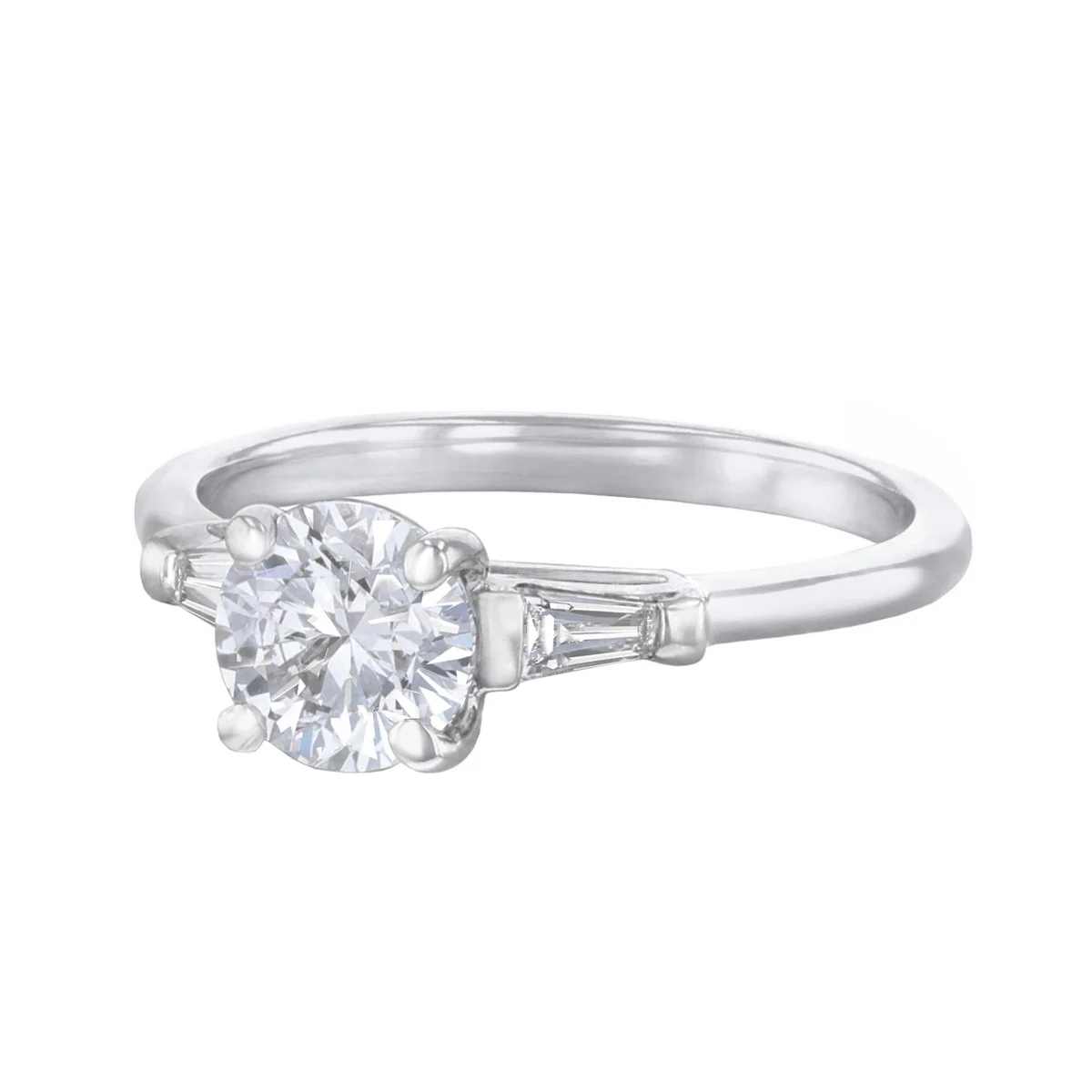 1.00ct Athena Three Stone Round Brilliant Cut Diamond Solitaire Engagement Ring | Platinum - Image 3