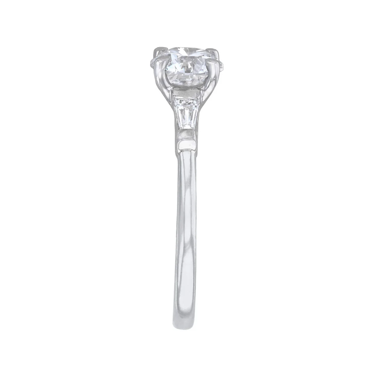 1.00ct Athena Three Stone Round Brilliant Cut Diamond Solitaire Engagement Ring | Platinum - Image 4