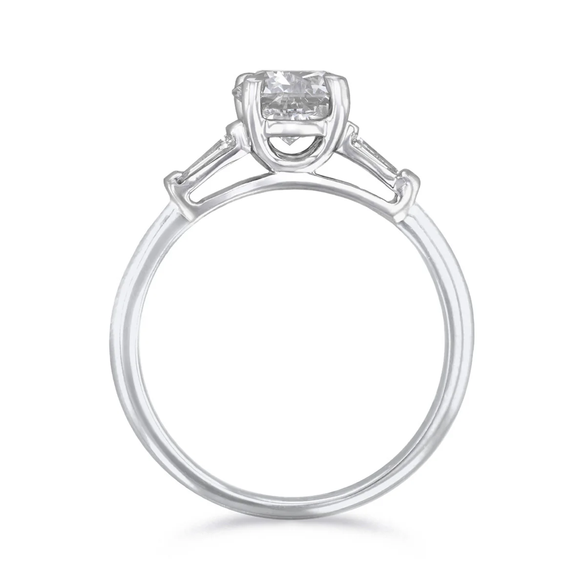 1.00ct Athena Three Stone Round Brilliant Cut Diamond Solitaire Engagement Ring | Platinum - Image 5