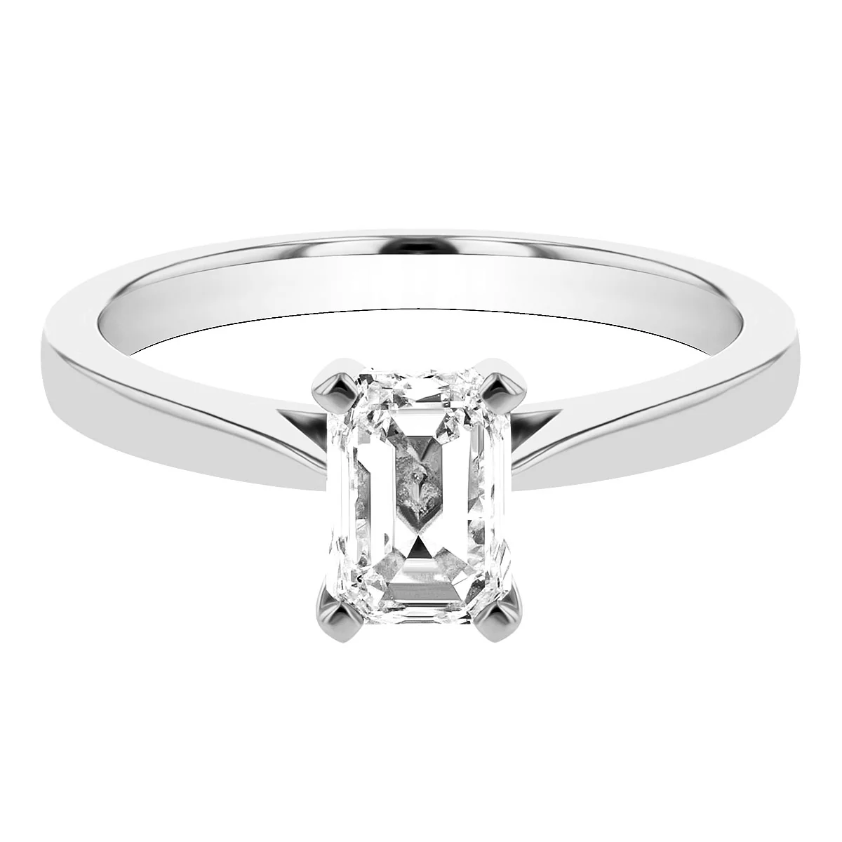 1.00ct Eleanora Emerald Cut Diamond Solitaire Engagement Ring | E Colour | Platinum - Image 4