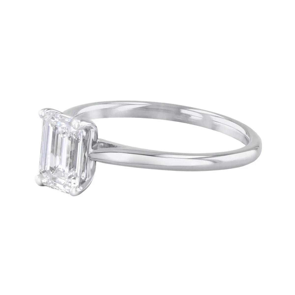 1.00ct Ophelia Lab-Grown Emerald Cut Diamond Solitaire Engagement Ring | Platinum - Image 3