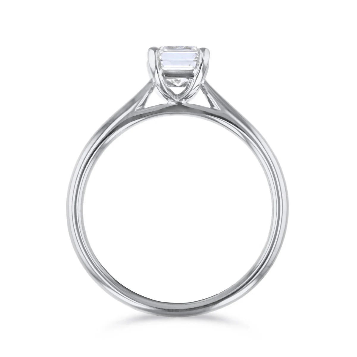 1.00ct Ophelia Lab-Grown Emerald Cut Diamond Solitaire Engagement Ring | Platinum - Image 5