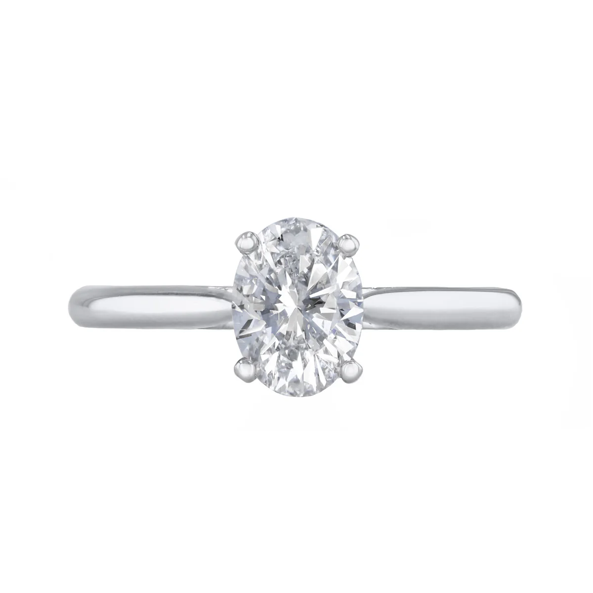 1.00ct Ophelia Lab-Grown Oval Cut Diamond Solitaire Engagement Ring | Platinum - Image 2