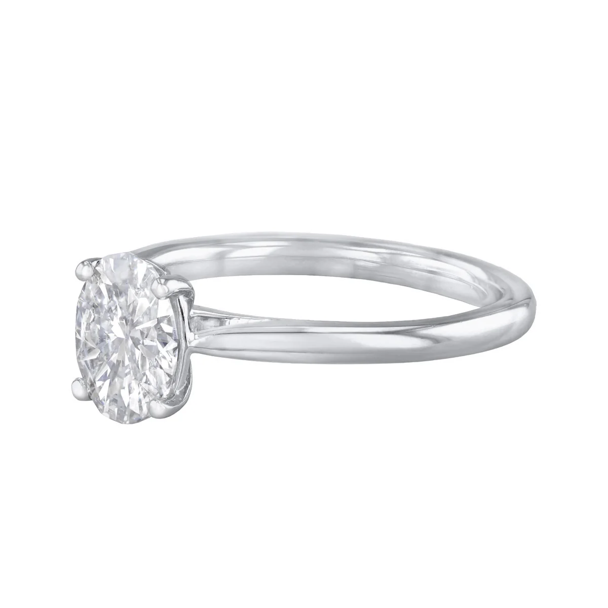 1.00ct Ophelia Lab-Grown Oval Cut Diamond Solitaire Engagement Ring | Platinum - Image 3