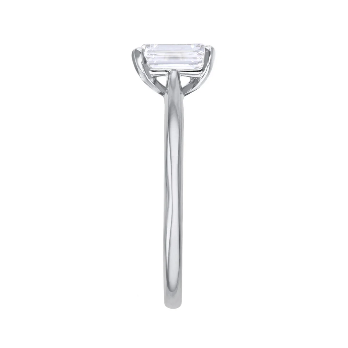 1.00ct Ophelia Lab-Grown Emerald Cut Diamond Solitaire Engagement Ring | Platinum - Image 4