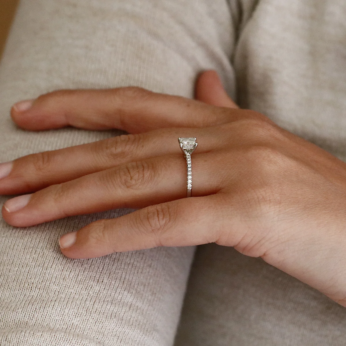 1.00ct Princess Cut Diamond Solitaire Ring | Pre-Loved | Platinum - Image 10
