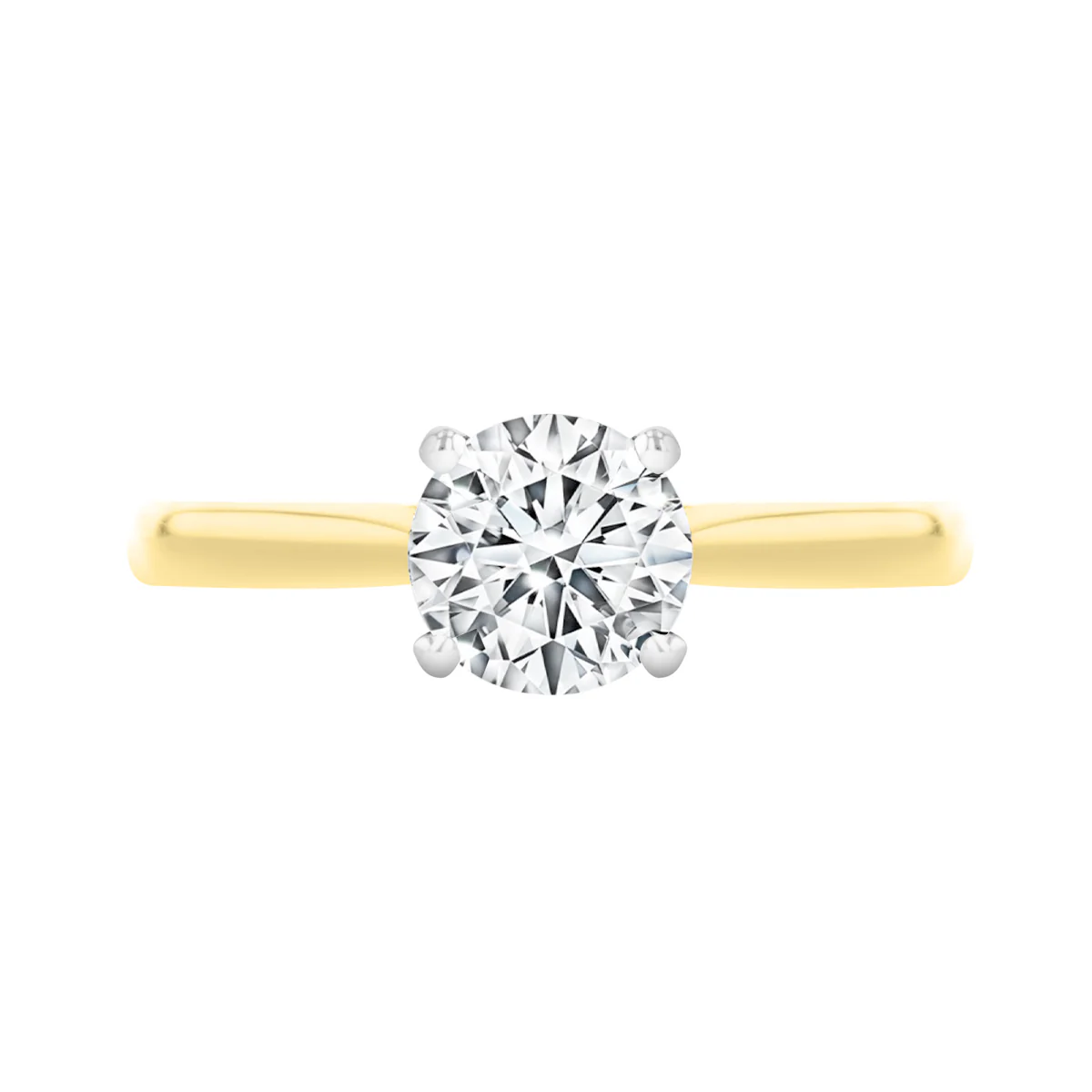 1.00ct Round Cut Solitaire Diamond Engagement Ring  | F Colour | 18K Yellow Gold - Image 2