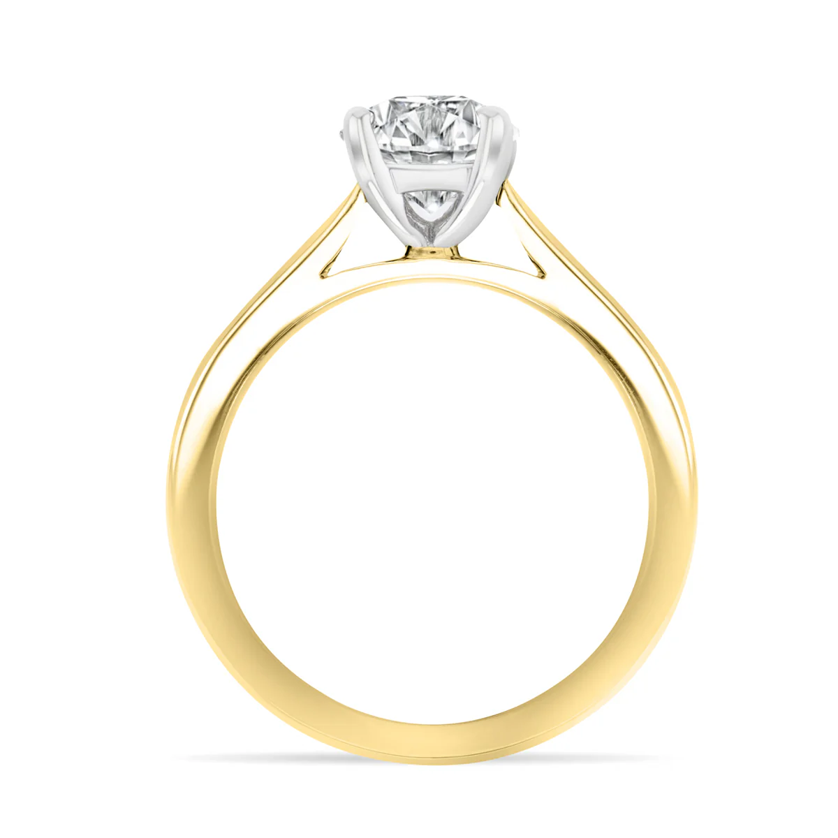 1.00ct Round Cut Solitaire Diamond Engagement Ring  | F Colour | 18K Yellow Gold - Image 3