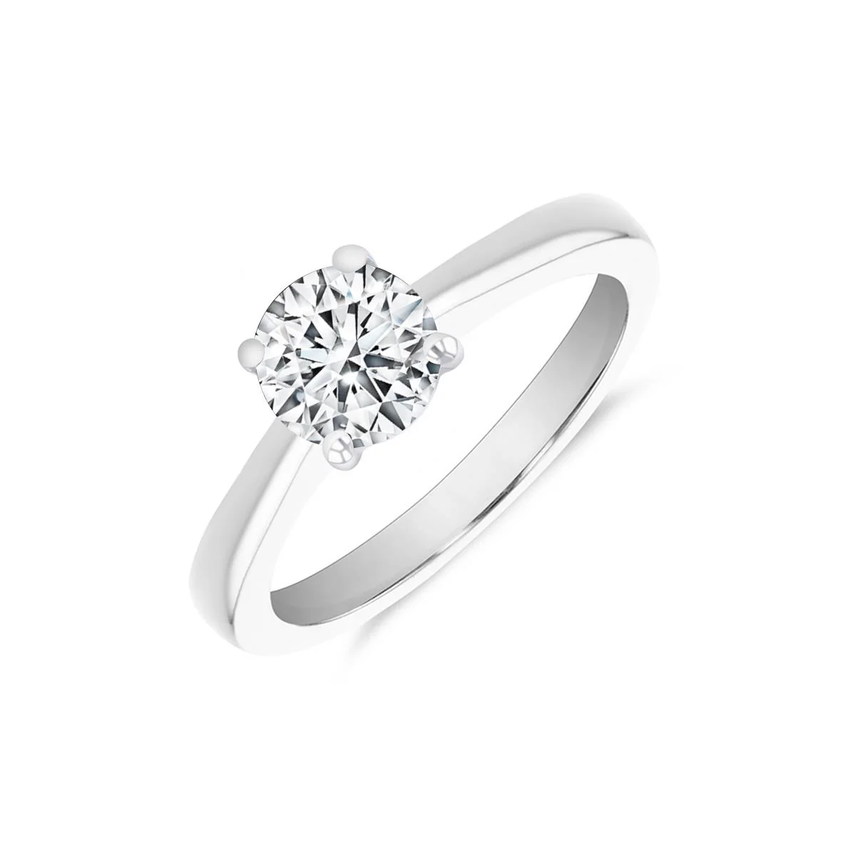 1.00ct Round Cut Solitaire Diamond Engagement Ring | Platinum