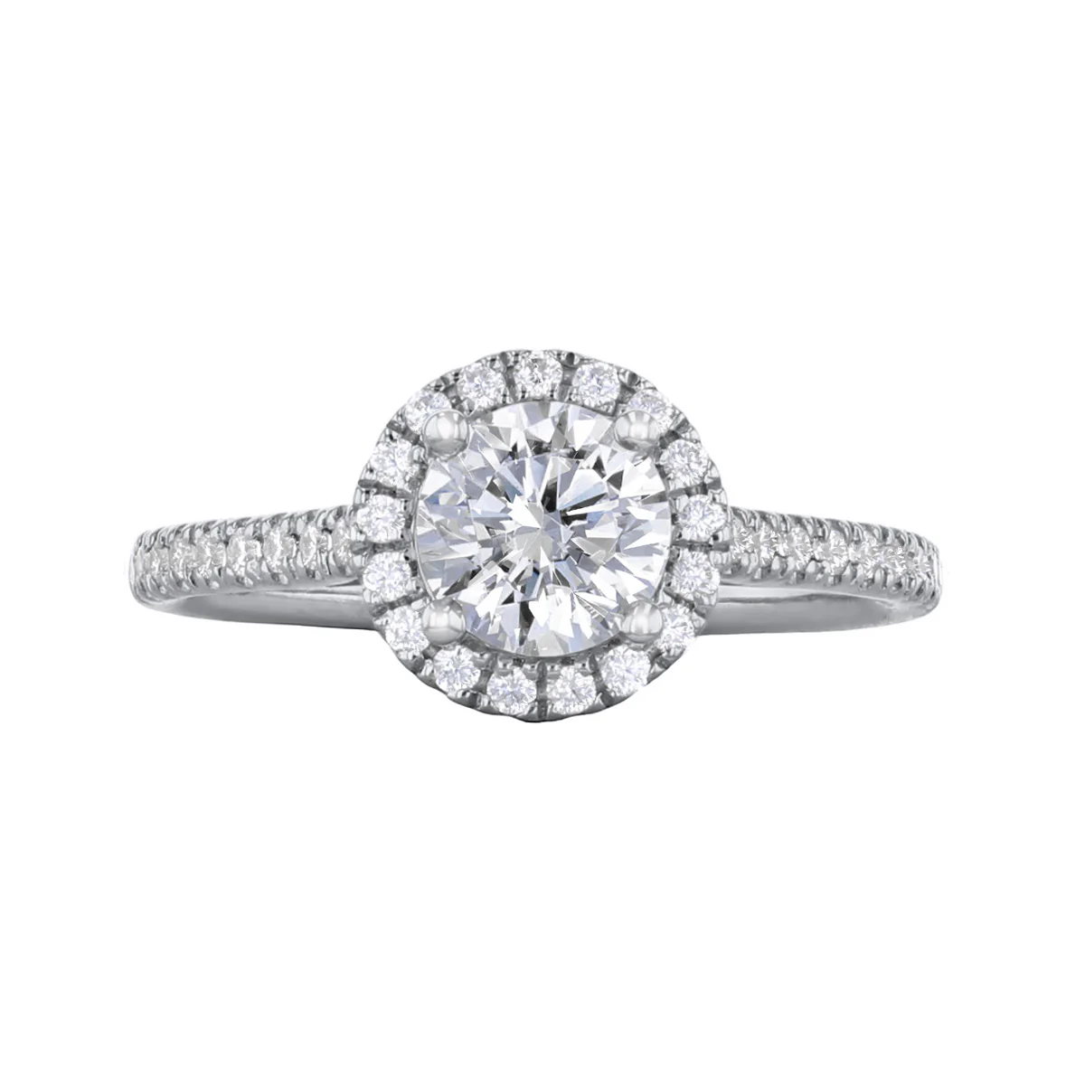 1.00ct Willow Brilliant Round Cut Diamond Halo Engagement Ring | Platinum - Image 2