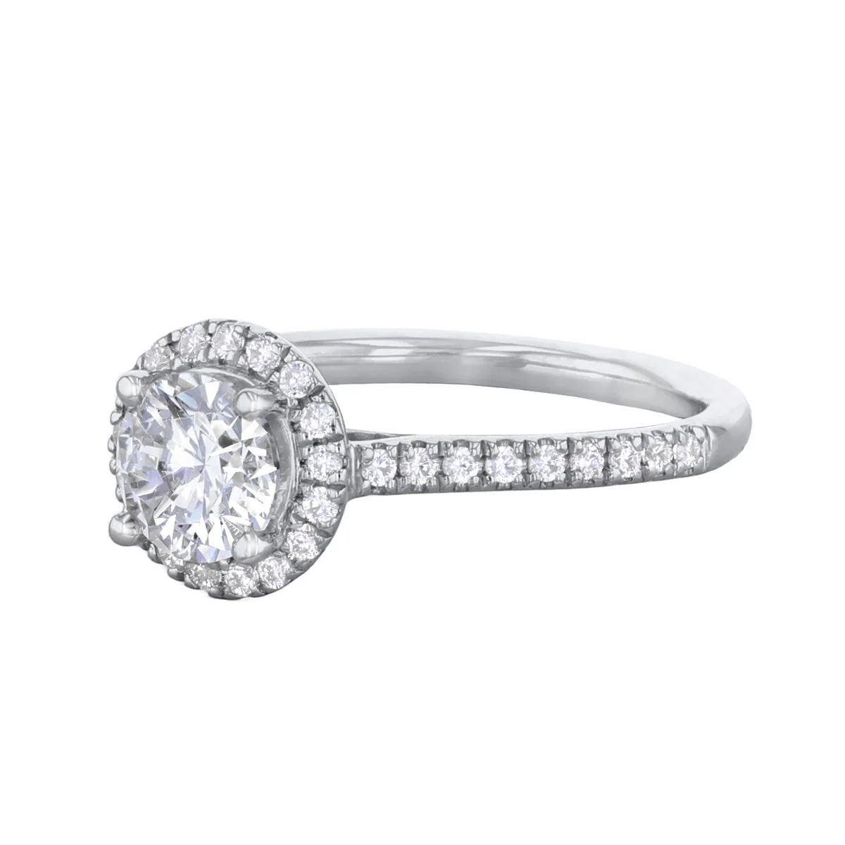 1.00ct Willow Brilliant Round Cut Diamond Halo Engagement Ring | Platinum - Image 3