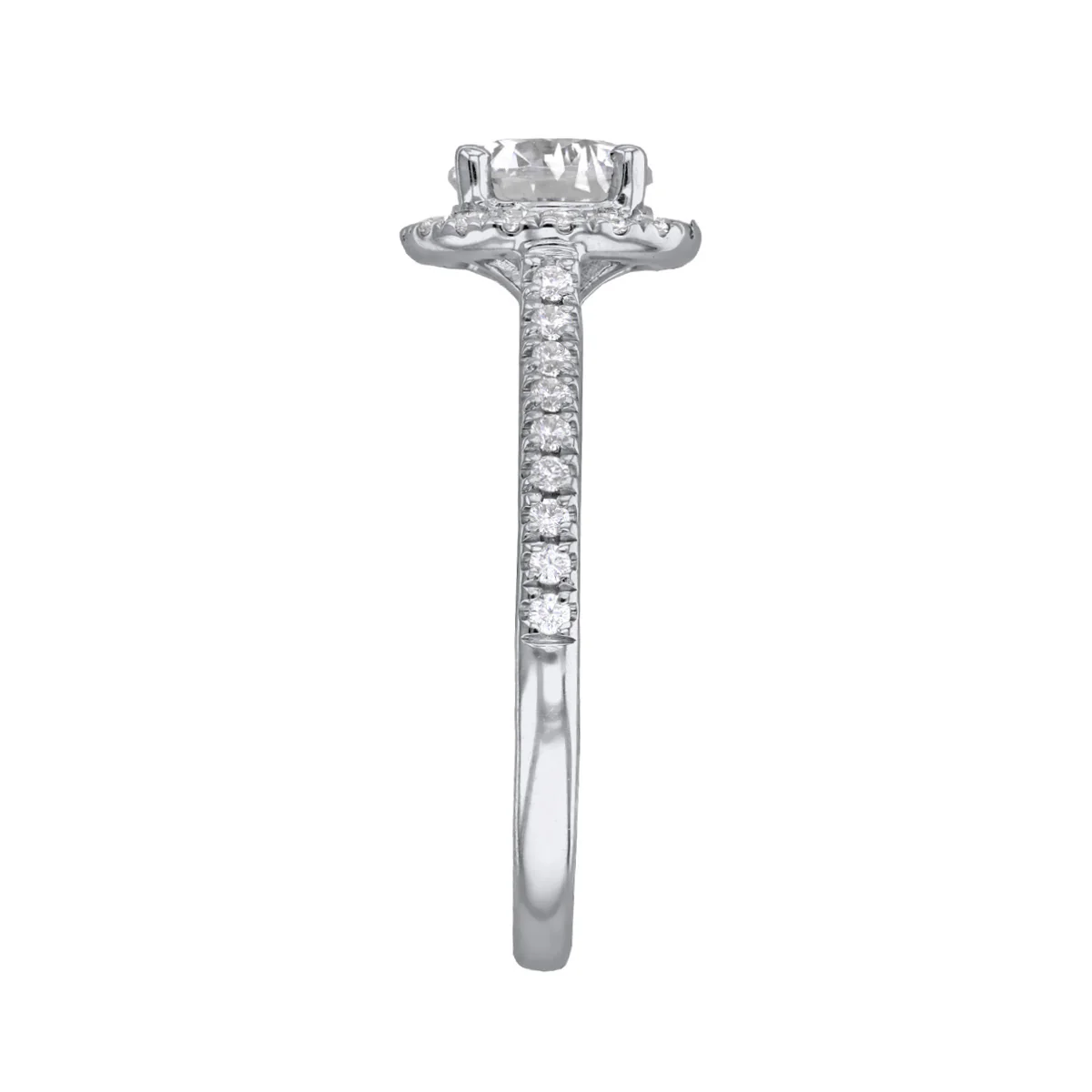 1.00ct Willow Brilliant Round Cut Diamond Halo Engagement Ring | Platinum - Image 4