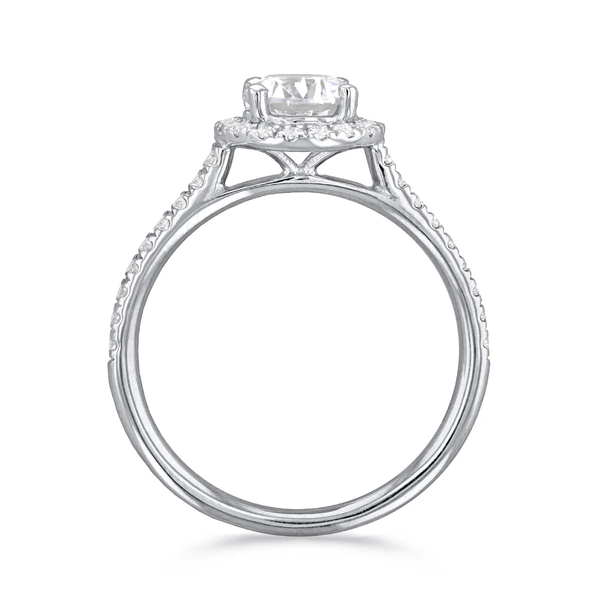 1.00ct Willow Brilliant Round Cut Diamond Halo Engagement Ring | Platinum - Image 5