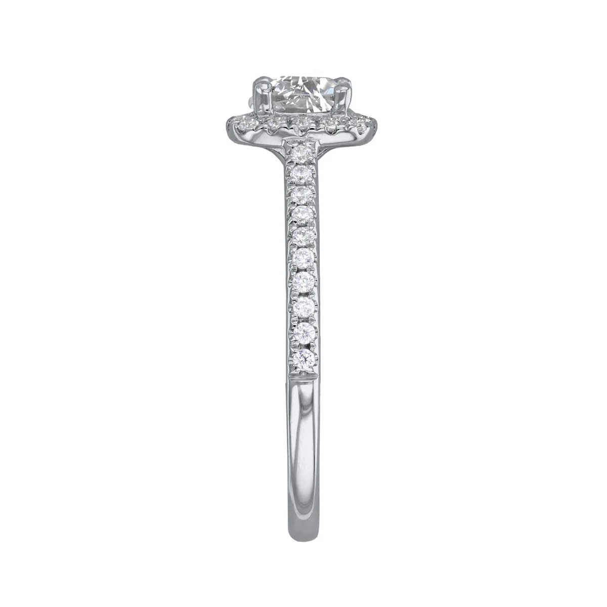 1.00ct Willow Cushion Cut Diamond Halo Engagement Ring | Platinum - Image 4