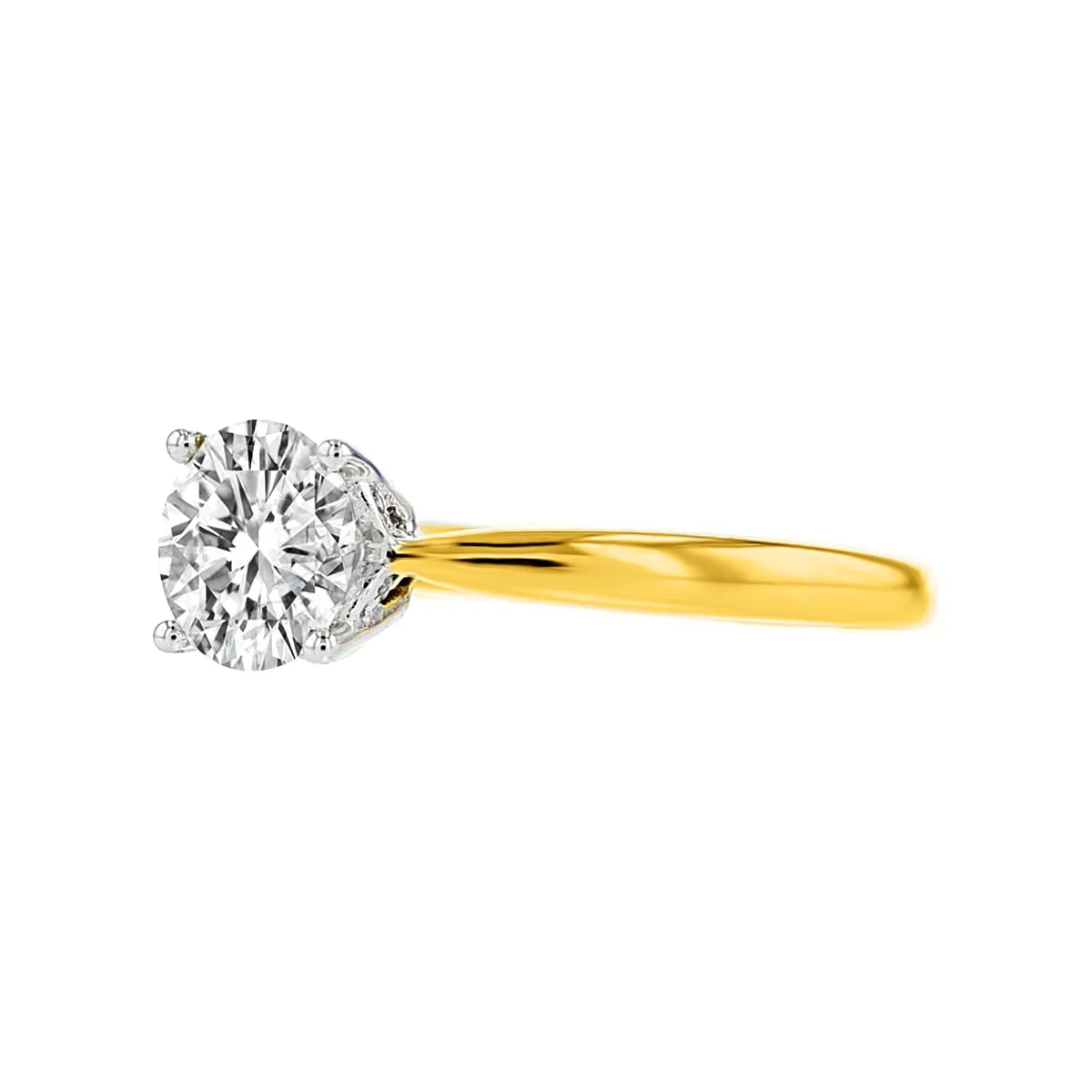 1.01ct | Round Cut VS1 Diamond Solitaire Engagement Ring | 18K Yellow Gold - Image 3