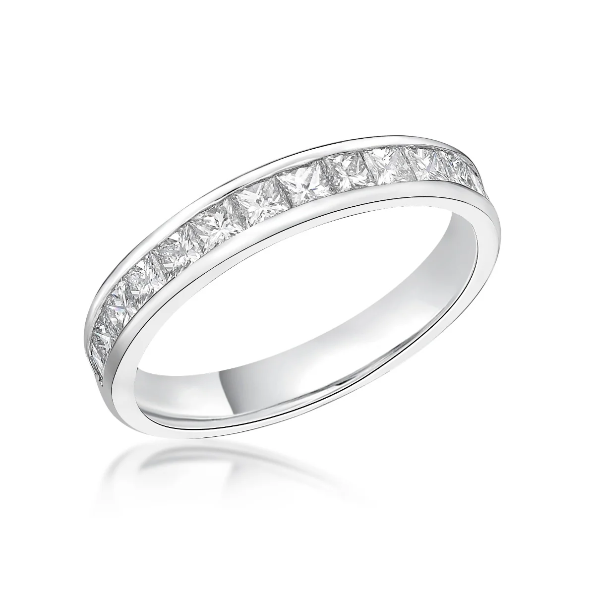1.02ct Elodie Princess Cut Half Eternity Ring | 18K White Gold