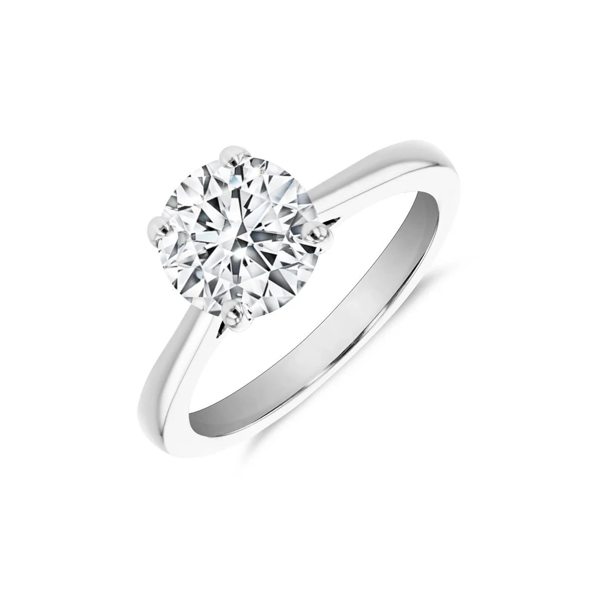 1.02ct Millie Round Cut Diamond Solitaire Engagement Ring | 18K White Gold