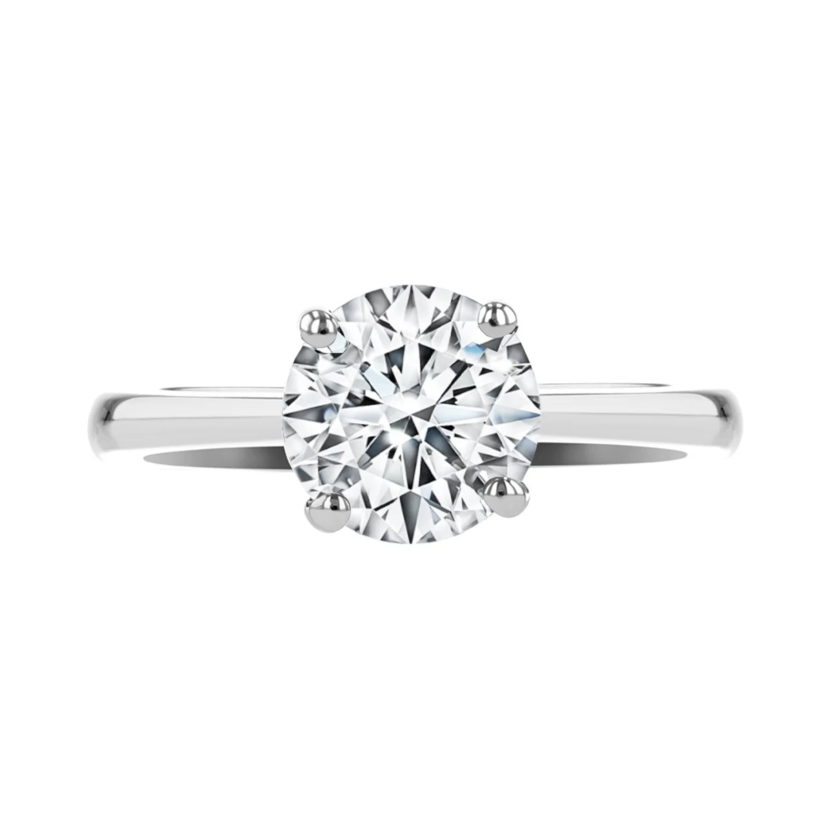1.02ct Millie Round Cut Diamond Solitaire Engagement Ring | 18K White Gold - Image 2