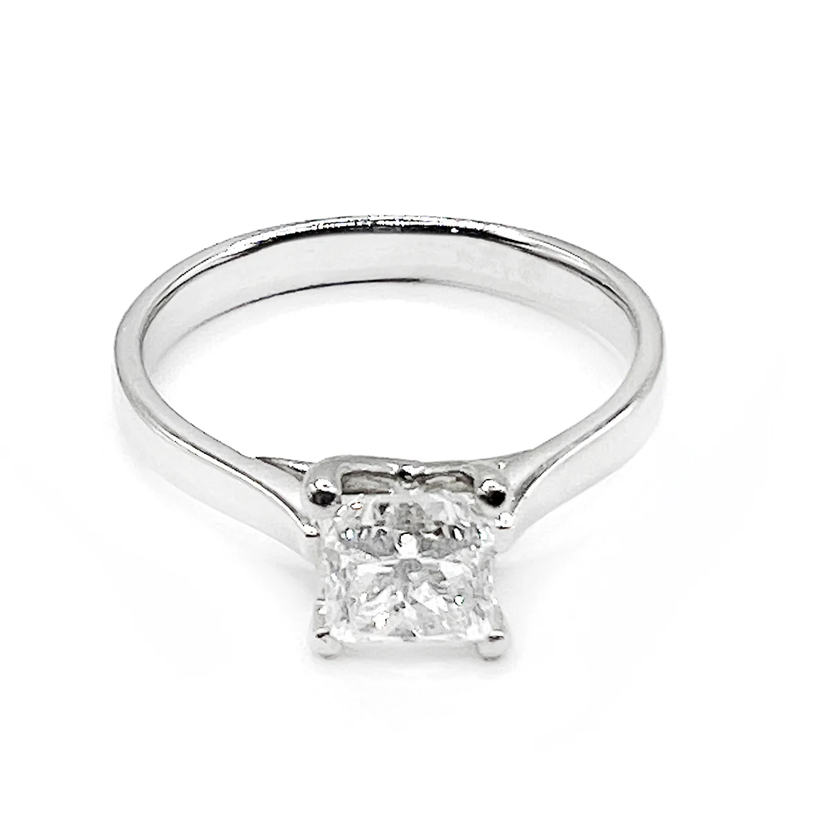 1.02ct Princess Cut Diamond Engagement Ring | Pre-Loved | Platinum - Image 4