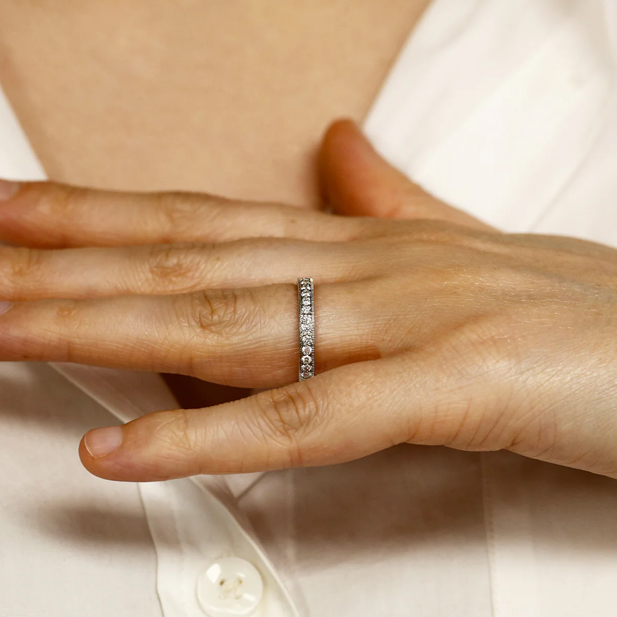 1.05ct Brilliant Cut Diamond Full Eternity Ring | Pre-Loved | 18K Yellow Gold - Image 7