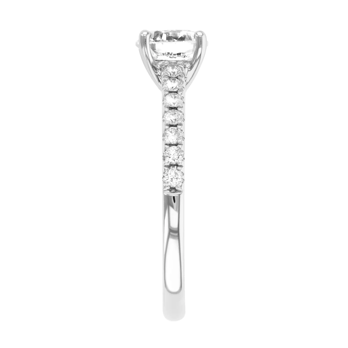 1.27ct Felicity Brilliant Cut Shoulder Set Diamond Engagement Ring | 18K White Gold - Image 4