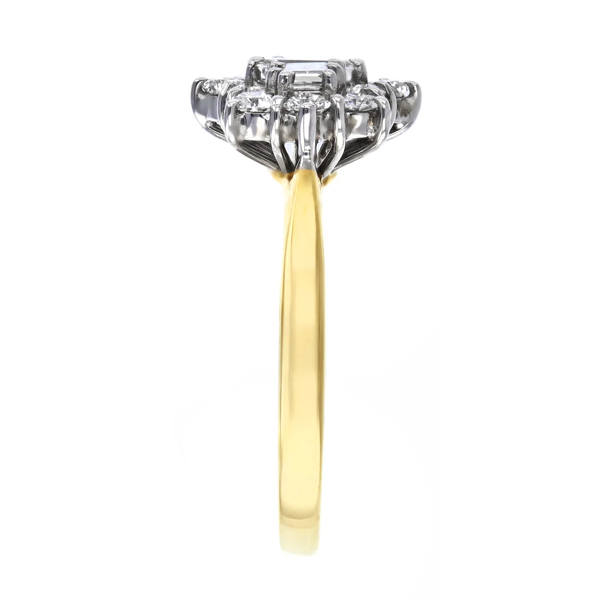 1.29ct Mixed Cut Diamond Cluster Ring | Pre-Loved | 18K Yellow Gold - Image 4