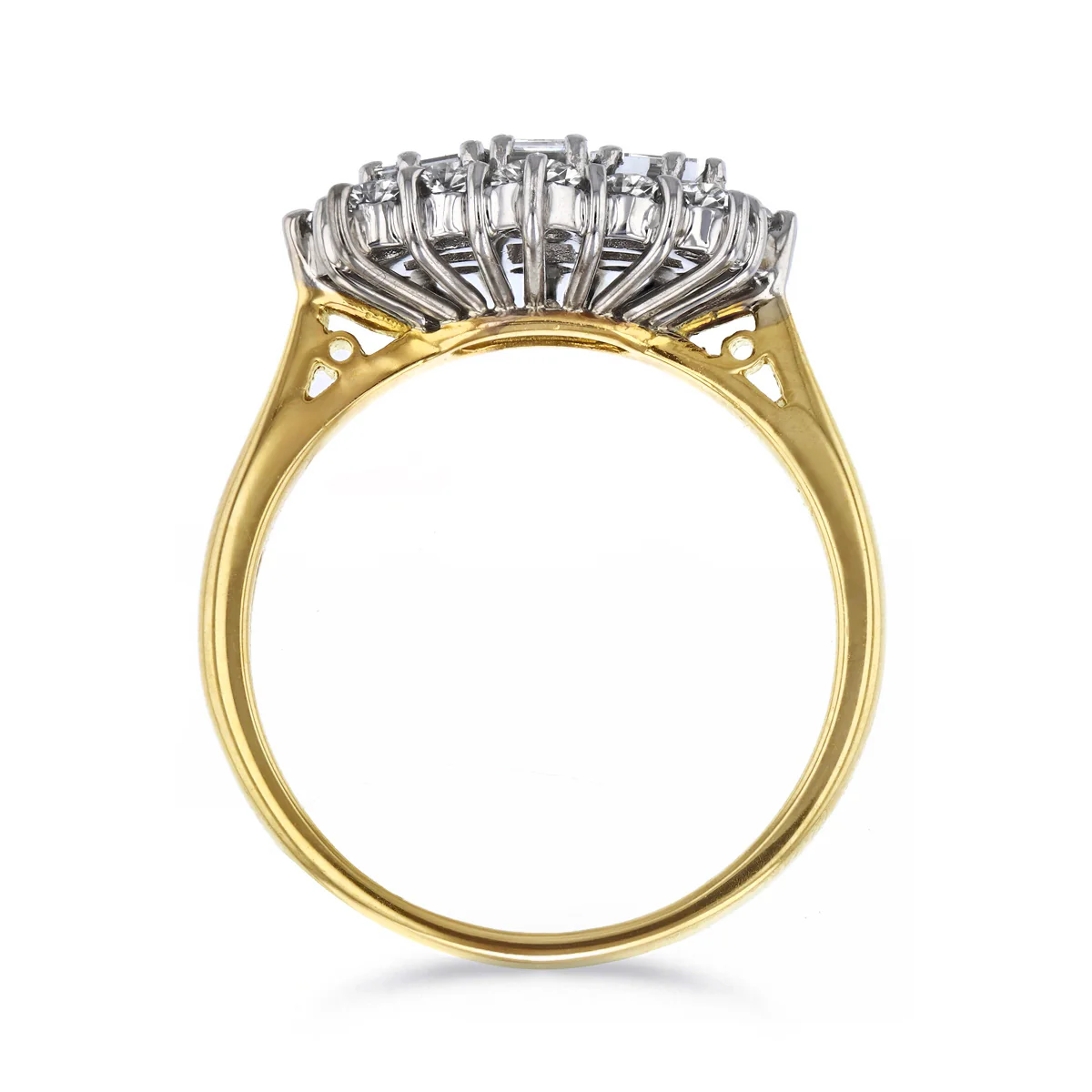 1.29ct Mixed Cut Diamond Cluster Ring | Pre-Loved | 18K Yellow Gold - Image 5