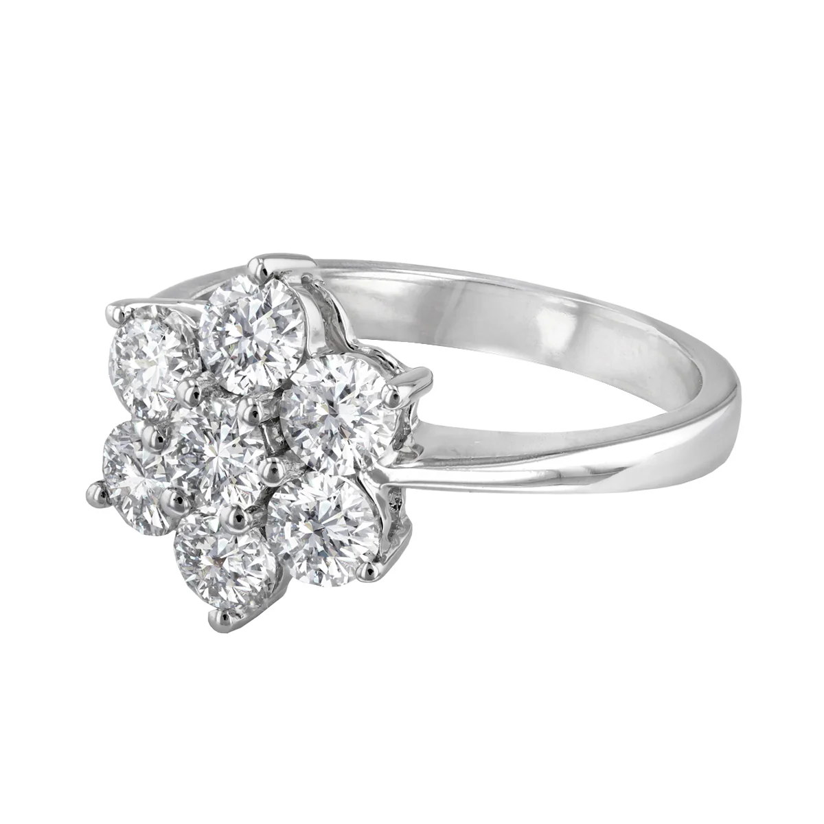 1.33 ct Round Brilliant Diamond Cluster Ring | Pre-Loved | 18K White Gold - Image 2