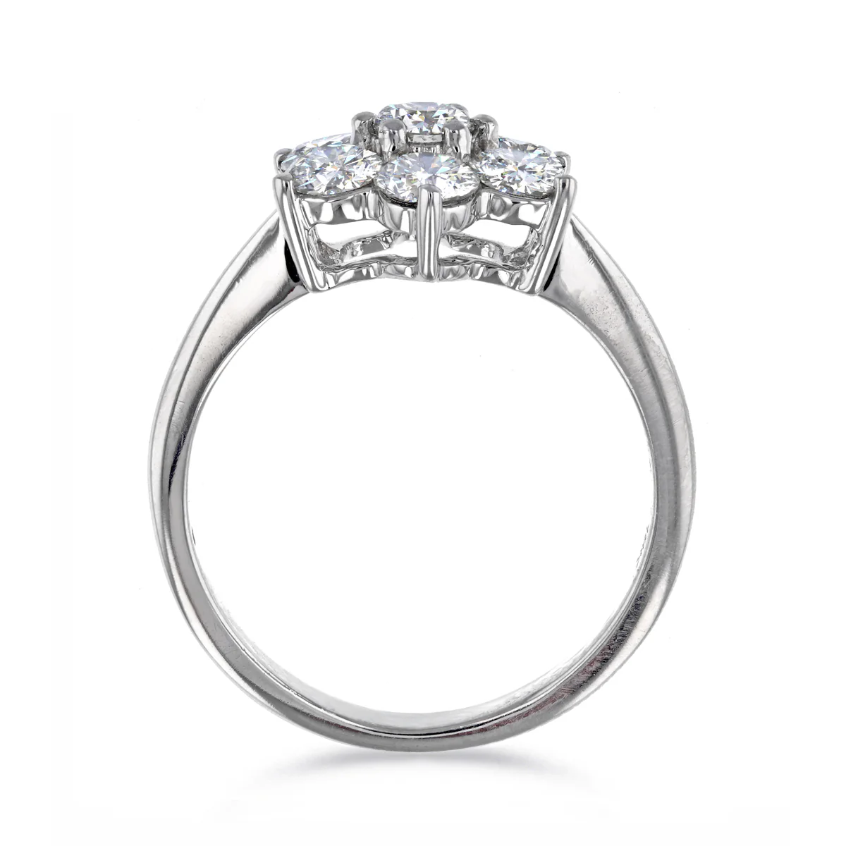 1.33 ct Round Brilliant Diamond Cluster Ring | Pre-Loved | 18K White Gold - Image 3