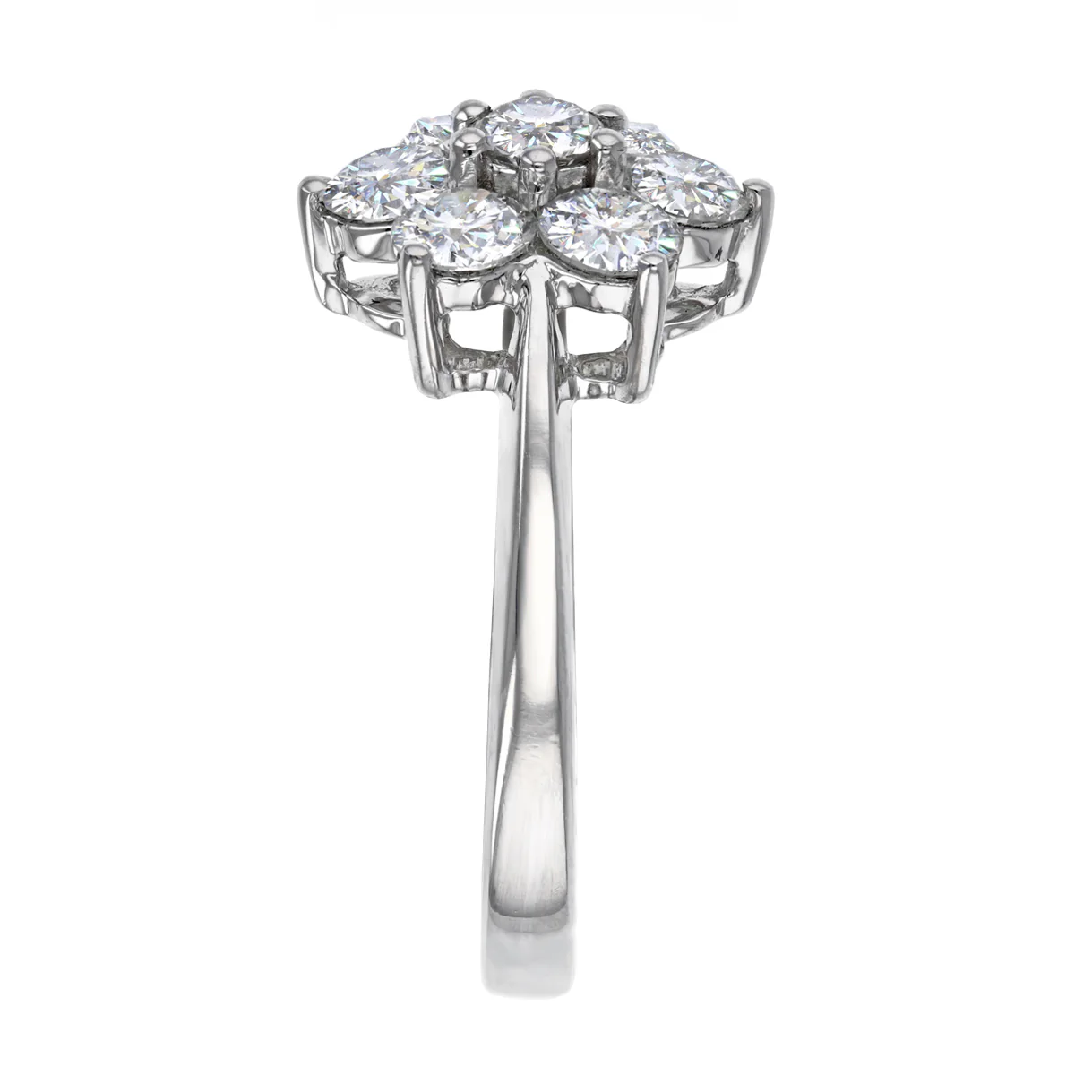 1.33 ct Round Brilliant Diamond Cluster Ring | Pre-Loved | 18K White Gold - Image 4