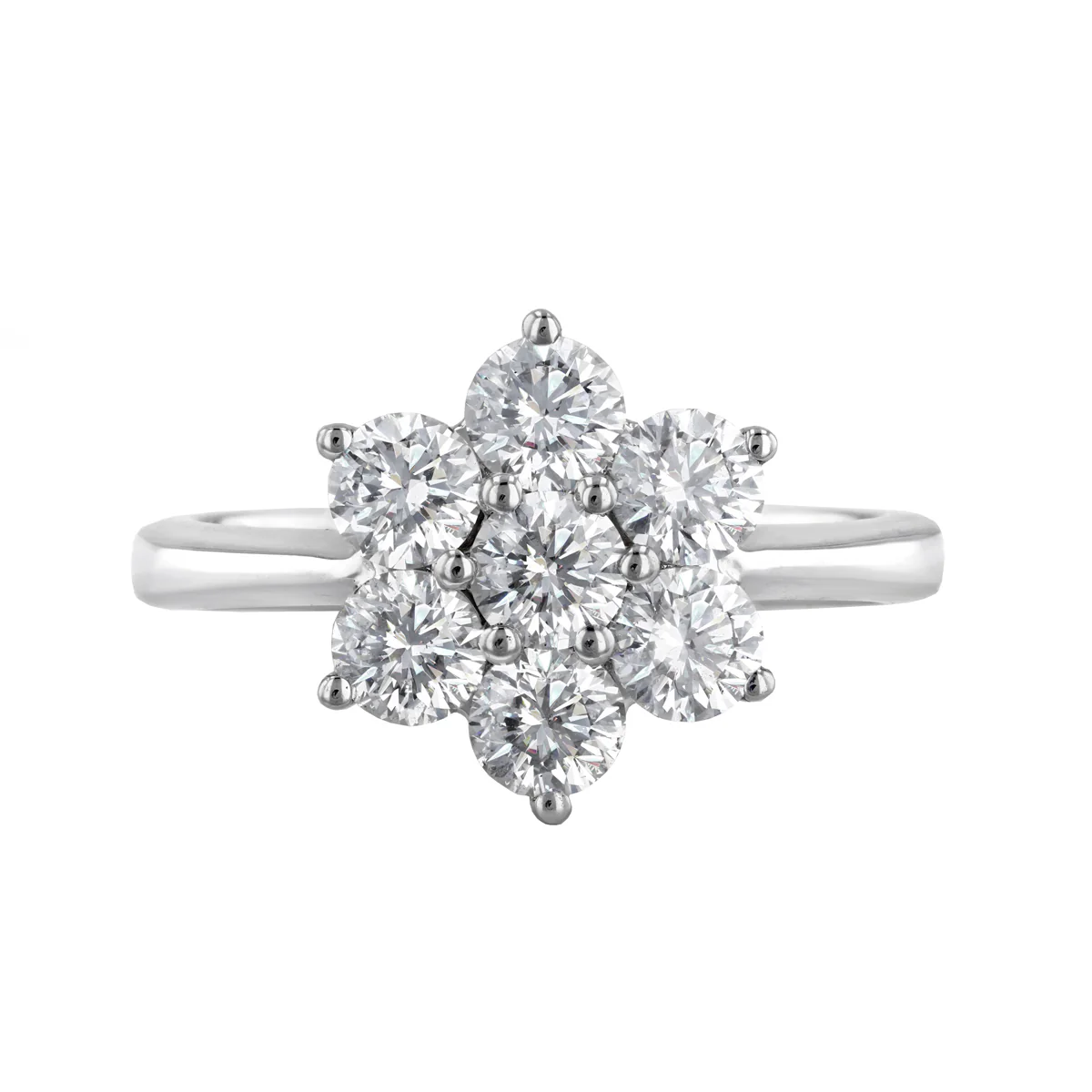 1.33 ct Round Brilliant Diamond Cluster Ring | Pre-Loved | 18K White Gold - Image 5