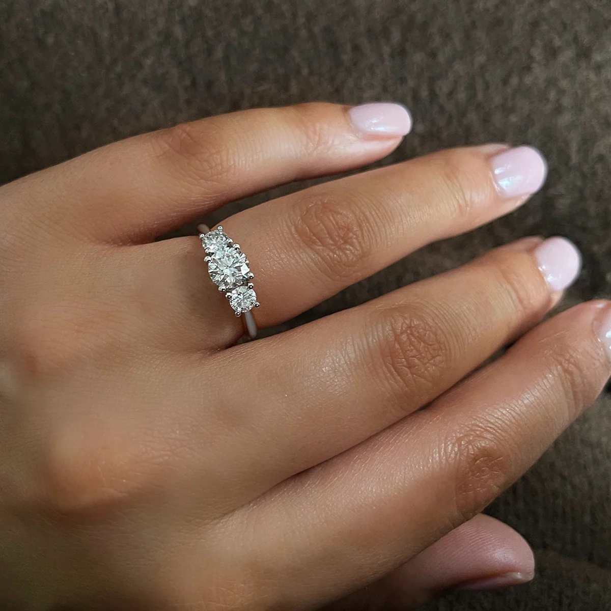 1.41ct Three Stone Diamond Engagement Ring  | 18K White Gold - Image 2