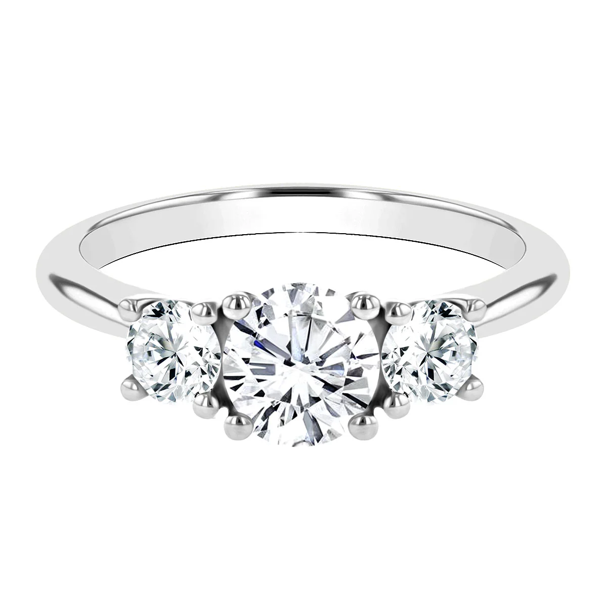 1.41ct Three Stone Diamond Engagement Ring  | 18K White Gold - Image 4