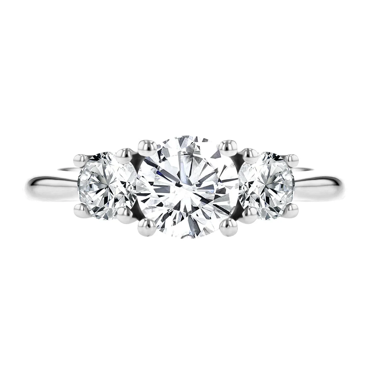1.41ct Three Stone Diamond Engagement Ring  | 18K White Gold - Image 6