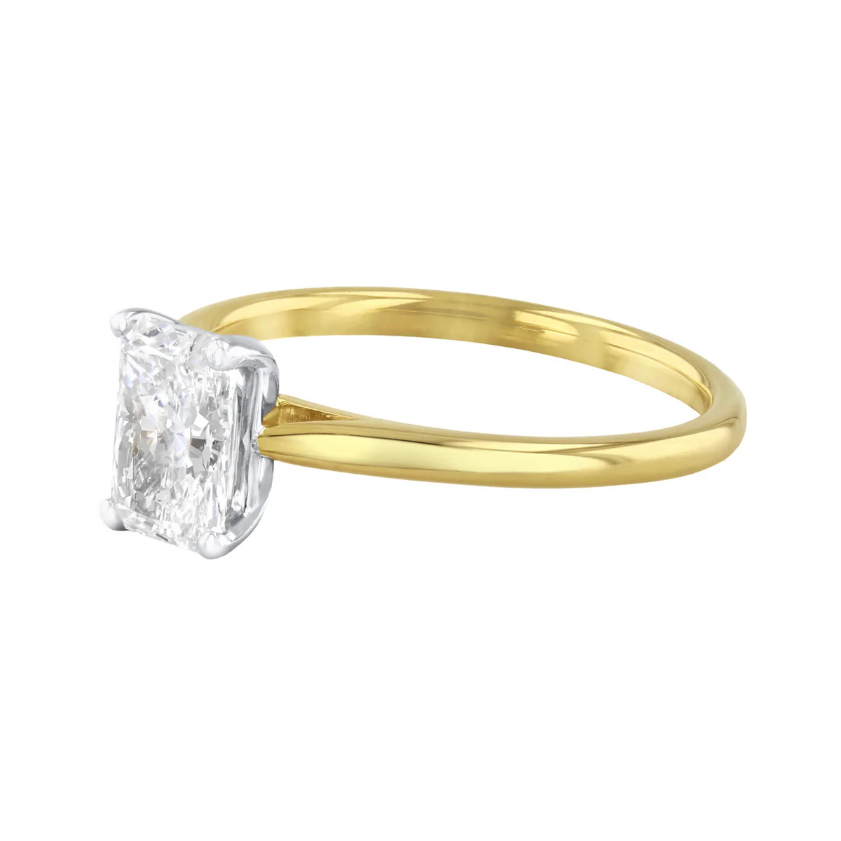 1.50ct Ophelia Lab-Grown Radiant Cut Diamond Solitaire Engagement Ring | 18K Yellow gold & Platinum - Image 3