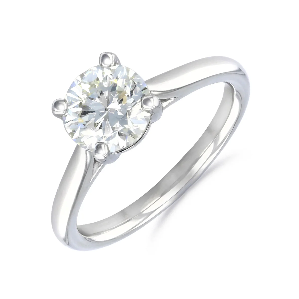 1.50ct Ophelia Natural Round Brilliant Cut Diamond Solitaire Engagement Ring | Platinum