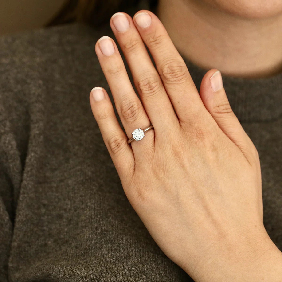 1.50ct Ophelia Natural Round Brilliant Cut Diamond Solitaire Engagement Ring | Platinum - Image 6