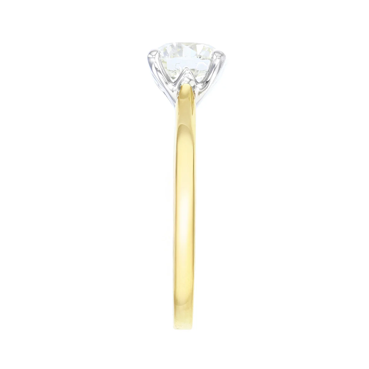 1.50ct Poppy Natural Brilliant Round Cut Diamond Engagement Ring | 18K Yellow Gold & Platinum - Image 4