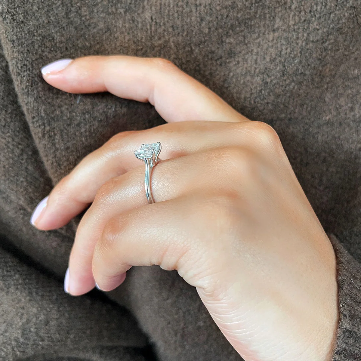 1.51ct  Clementine Asscher Cut Diamond Engagement Ring | F Colour |Platinum - Image 11