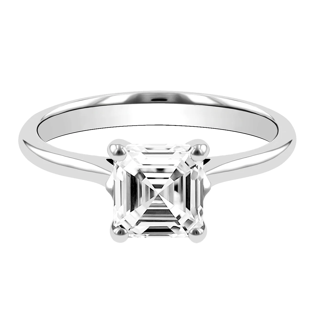 1.51ct  Clementine Asscher Cut Diamond Engagement Ring | F Colour |Platinum - Image 15