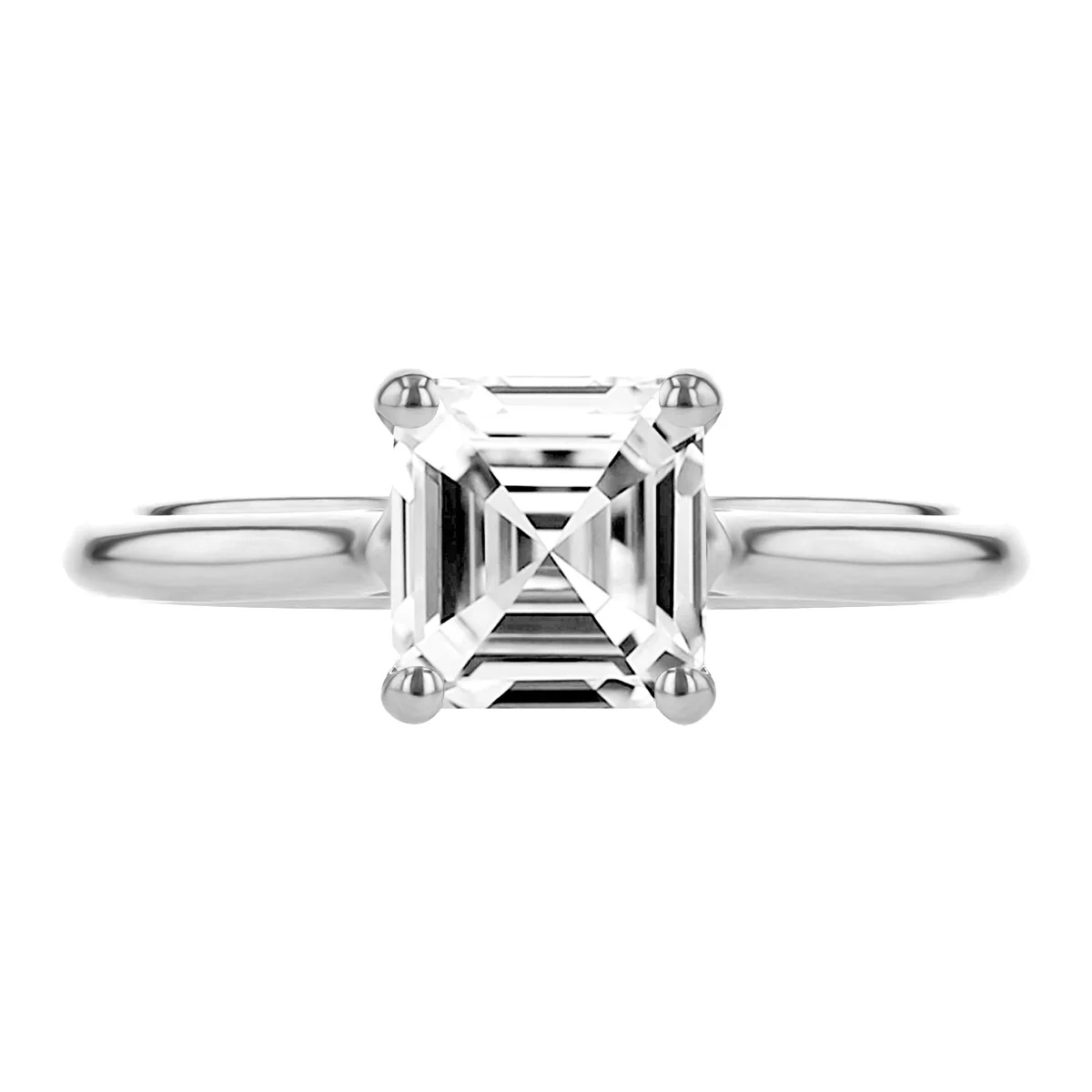 1.51ct  Clementine Asscher Cut Diamond Engagement Ring | F Colour |Platinum - Image 17