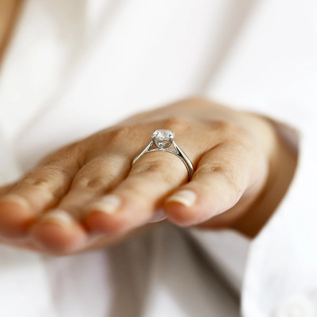 1.52ct Cushion Cut Diamond Solitaire Engagement Ring | 18K White Gold - Image 6